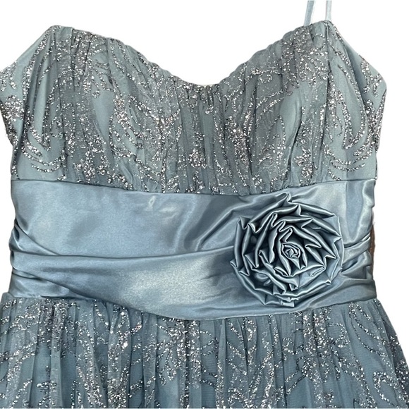 WOMENS BALLETCORE  MINI PROM DRESS  SIZE 7 BLUE, GREY & SILVER GLITTER - Picture 7 of 10